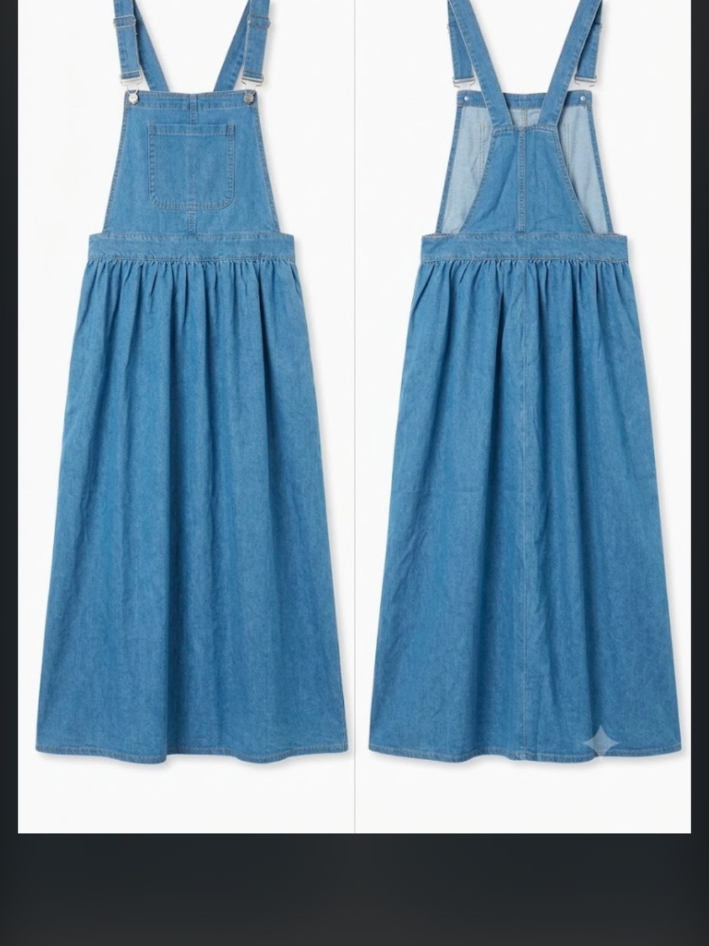 Girls' Blue Denim Pinafore Skirt